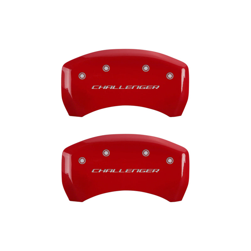 MGP 4 Caliper Covers Engraved Front & Rear Block/Challenger Yellow finish black ch - 12181SCLBYL