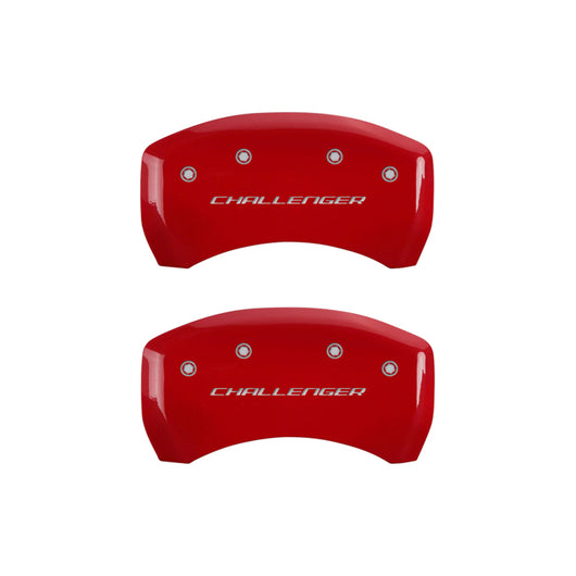 MGP 4 Caliper Covers Engraved Front & Rear Block/Challenger Yellow finish black ch - 12181SCLBYL