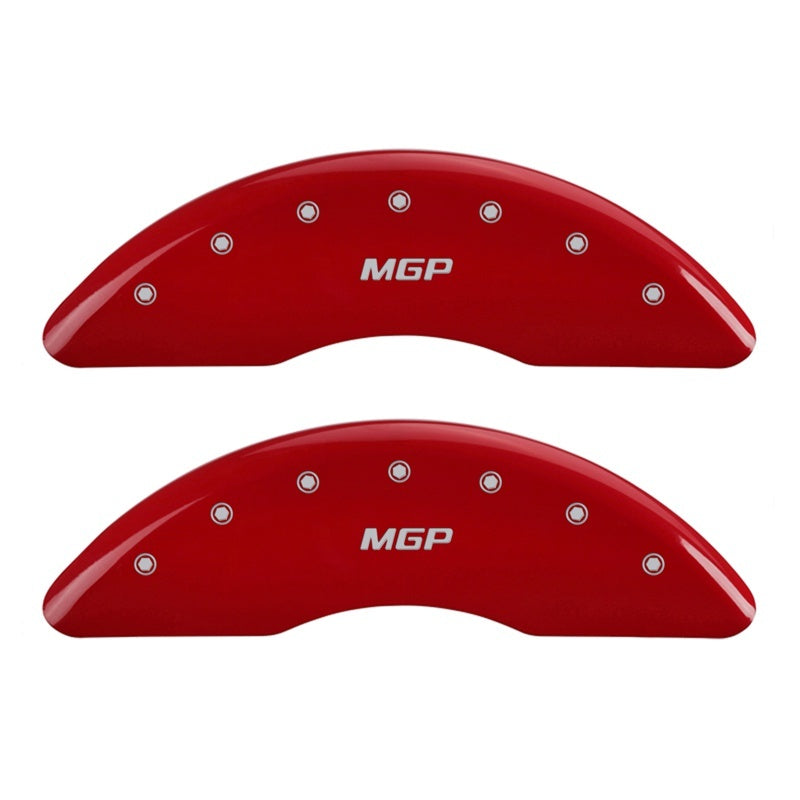 MGP 2 Caliper Covers Engraved Front MGP Red Finish Silver Characters 2007 GMC Canyon - 34213FMGPRD