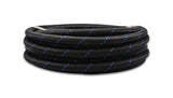 Vibrant -12 AN Two-Tone Black/Blue Nylon Braided Flex Hose (20 foot roll) - 11982B