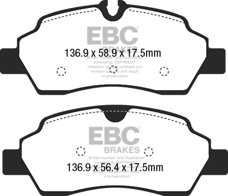 EBC 2015+ Ford Transit 150 SRW Yellowstuff Rear Brake Pads - DP42222R