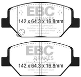 EBC 2018+ Chevrolet Equinox 1.5L Turbo (J17) Yellowstuff Front Brake Pads - DP43065R