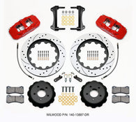 Wilwood AERO6 Front Hat Kit 15.00 Drilled Red 2015-Up Mustang w/Lines - 140-13887-DR