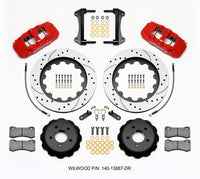 Wilwood AERO6 Front Hat Kit 15.00 Drilled Red 2015-Up Mustang w/Lines - 140-13887-DR