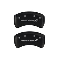 MGP 4 Caliper Covers Engraved Front & Rear With stripes/Challenger Red finish silver ch - 12001SCL1RD