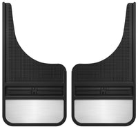 Husky Liners Universal 12in Wide Black Rubber Front Mud Flaps w/ Weight - 55001