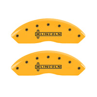 MGP 4 Caliper Covers Engraved Front Lincoln Engraved Rear MKX Yellow finish black ch - 36007SLCXYL