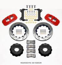 Wilwood AERO6 Front Hat Kit 14.00 Drilled Red 63-87 C10 w/ Wilwood Pro Spindles - 140-15305-DR