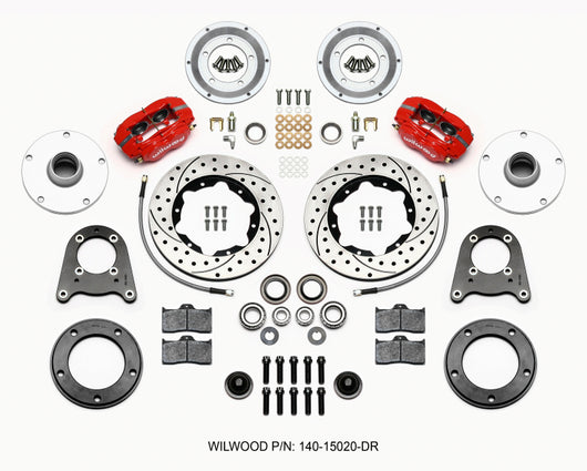 Wilwood Forged Dynalite-M Front Kit 10.75in Drilled Red 1950-1955 MG-TD/TF - 140-15020-DR