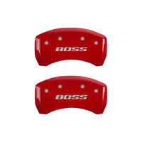 MGP Rear set 2 Caliper Covers Engraved Rear Boss Red finish silver ch - 10010RBSSRD
