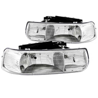 ANZO 1999-2002 Chevrolet Silverado 1500 Crystal Headlights Chrome - 111011