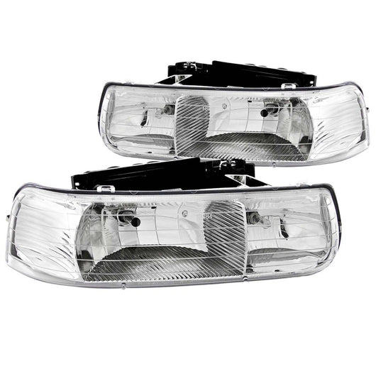 ANZO 1999-2002 Chevrolet Silverado 1500 Crystal Headlights Chrome - 111011