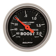 Autometer Sport-Comp 52mm 60 cm/Hg-2.0 Kg/Cm2 Mechanical Boost Gauge - 3303-J