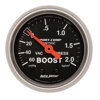 Autometer Sport-Comp 52mm 60 cm/Hg-2.0 Kg/Cm2 Mechanical Boost Gauge - 3303-J