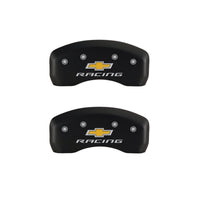 MGP 4 Caliper Covers Engraved Front & Rear Chevy racing Red finish silver ch - 14206SBRCRD