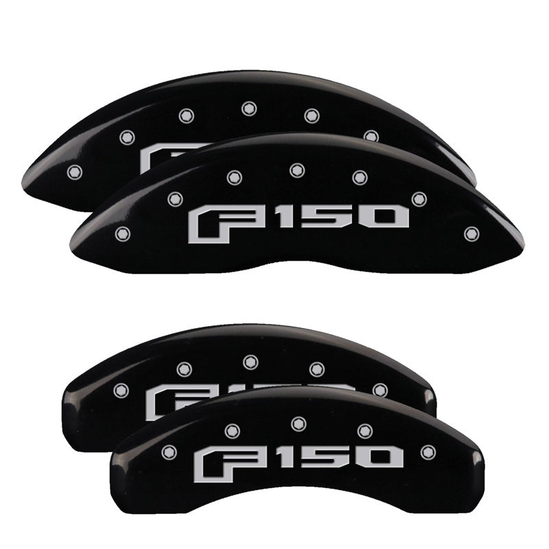 MGP 4 Caliper Covers Engraved F & R Oval Logo/Ford Black Finish Silver Char 2018 Ford Expedition - 10239SF16BK