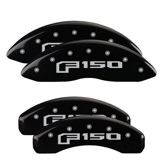 MGP 4 Caliper Covers Engraved F & R Oval Logo/Ford Black Finish Silver Char 2018 Ford Expedition - 10239SF16BK