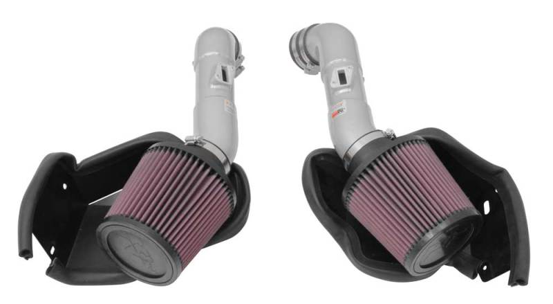 K&N 14-15 Infiniti Q50 3.7L V6 Dual Silver Typhoon Short Ram Intakes - 69-7083TS