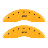 MGP 4 Caliper Covers Engraved Front & Rear MGP Yellow Finish Black Char 2010 Dodge Ram 2500 - 12124SMGPYL