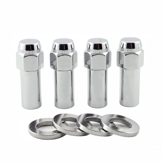 McGard Hex Lug Nut (X-Long Shank - 1.365in.) 1/2-20 / 13/16 Hex / 2.27in. Length (4-Pack) - Chrome - 63014
