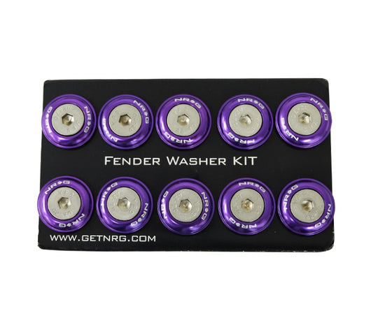 NRG Fender Washer Kit w/Rivets For Plastic (Purple) - Set of 10 - FW-100PP