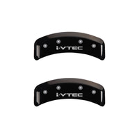 MGP 4 Caliper Covers Engraved Front & Rear i-Vtec Black finish silver ch - 20130SIVTBK