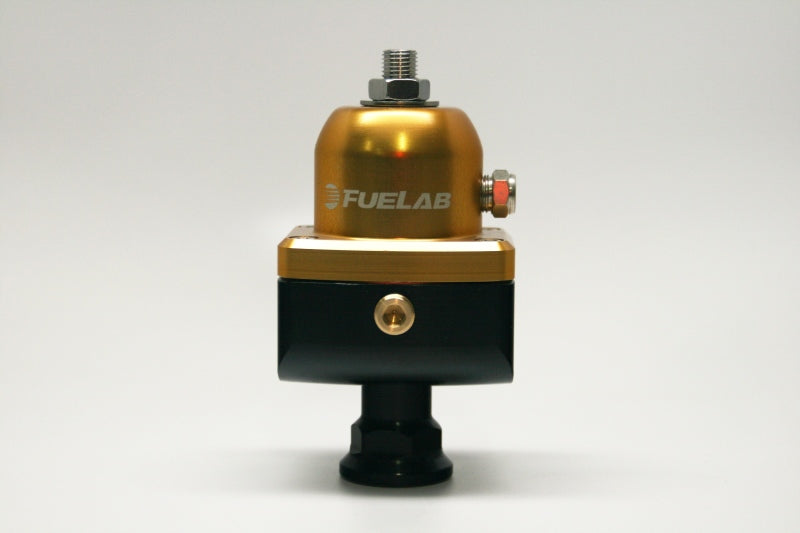 Fuelab 555 Carb Adjustable FPR Blocking 4-12 PSI (1) -8AN In (2) -8AN Out - Gold - 55501-5