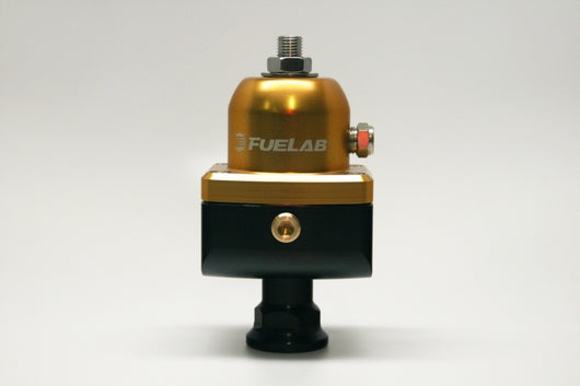 Fuelab 555 Carb Adjustable FPR Blocking 4-12 PSI (1) -8AN In (2) -8AN Out - Gold - 55501-5