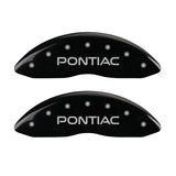 MGP 4 Caliper Covers Engraved Front & Rear Pontiac Black finish silver ch - 18028SPOPBK