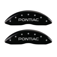 MGP 4 Caliper Covers Engraved Front & Rear Pontiac Black finish silver ch - 18028SPOPBK
