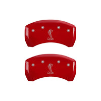 MGP Rear set 2 Caliper Covers Engraved Rear Snake Red finish silver ch - 10010RCNKRD