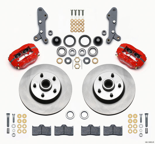 Wilwood Forged Dynalite-M Front Kit 11.30in 1 PC Rotor&Hub Red 60-68 Ford / Mercury Full Size - 140-13653-R