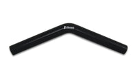 Vibrant 4 Ply Reinforced Silicone Elbow Connector - 1in ID x 8in Leg 45 Deg Elbow (BLACK) - 2968