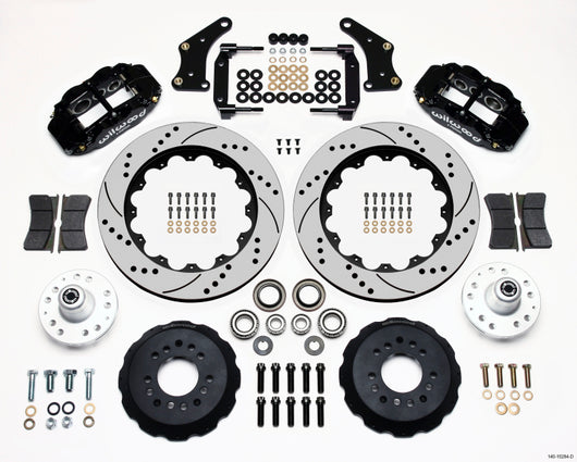 Wilwood Narrow Superlite 6R Front Hub Kit 14.00in Drilled Large GM 57-70 Drop Spindle - 140-10284-D
