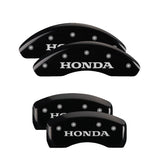 MGP 4 Caliper Covers Engraved Front & Rear Honda Black finish silver ch - 20217SHONBK