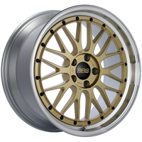 BBS LM 19x9 5x112 ET42 Gold Center Diamond Cut Lip Wheel -82mm PFS/Clip Required - LM250GPK