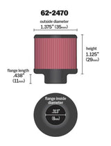 K&N .315/.431 Flange 1 3/8 inch OD 1.5 inch H Clamp On Crankcase Vent Filter - 62-2470