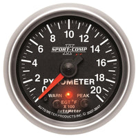 Autometer Elite 52.4mm 0-2000F Pyrometer Peak & Warn w/ Electronic Control Gauge - 3647