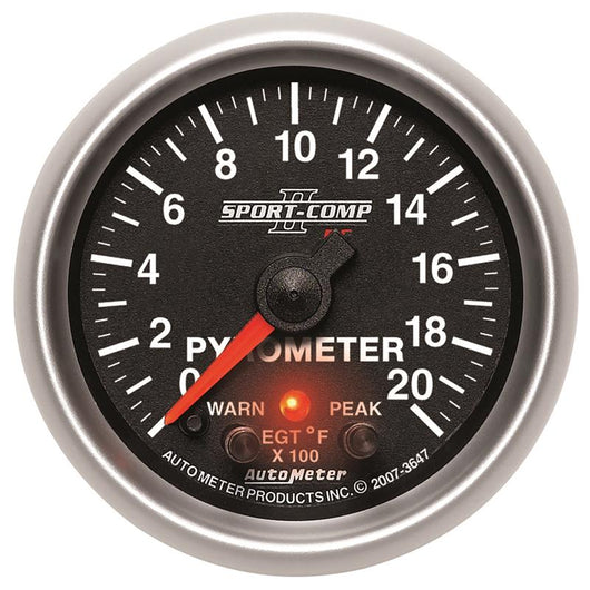 Autometer Elite 52.4mm 0-2000F Pyrometer Peak & Warn w/ Electronic Control Gauge - 3647
