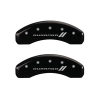 MGP 4 Caliper Covers Engraved Front & Rear With stripes/Durango Black finish silver ch - 12043SDGOBK