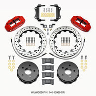 Wilwood Narrow Superlite 4R Rear Kit 12.88in Drilled Red 2007-up Jeep JK w/Lines - 140-13969-DR