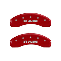 MGP 4 Caliper Covers Engraved Front & Rear RAM Red finish silver ch - 12043SRAMRD