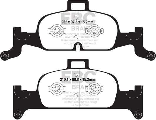 EBC 2018+ Audi A4 Allroad Quattro 2.0L Turbo Greenstuff Front Brake Pads - DP22290
