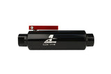 Aeromotive In-Line AN-10 Filter w/ Shutoff Valve 100 Micron SS Element - Black Anodize Finish - 12331