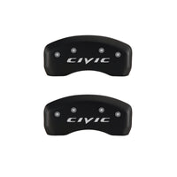 MGP 4 Caliper Covers Engraved Front 2015/Civic Engraved Rear 2015/Civic Red finish silver ch - 20197SCIVRD