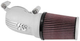 K&N 08-17 Harley Davidson Touring Models Performance Air Intake System Silver - 57-1134S