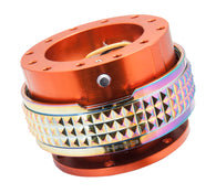 NRG Quick Release Kit - Pyramid Edition - Orange Body / Neochrome Pyramid Ring - SRK-210OR/MC