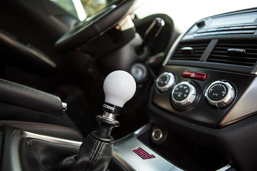 Cobb Subaru 6-Speed COBB Knob - White Knob w/ Stealth Black - 213350-W-BK