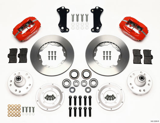 Wilwood Forged Dynalite Front Kit 11.00in Red Heidts Tri -5 2 inch Drop Spindle - 140-12305-R
