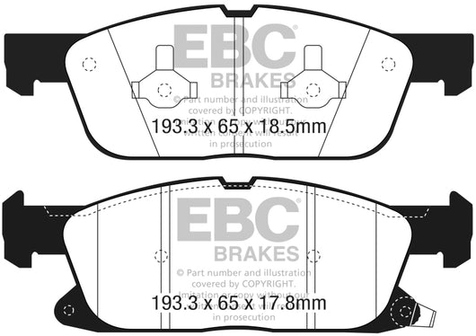 EBC 2016+ Lincoln Continental (10th Gen) 2.7L Twin Turbo Redstuff Front Brake Pads - DP33072C